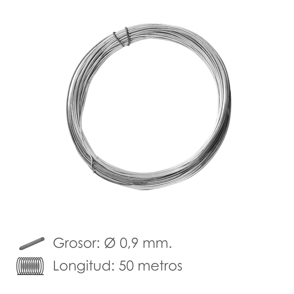Alambre Galvanizado 0,90mm / 4 (Rollo 50 metros)