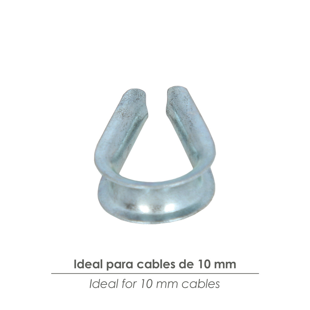 Guardacabos Zincado Para Cable 10 mm. 