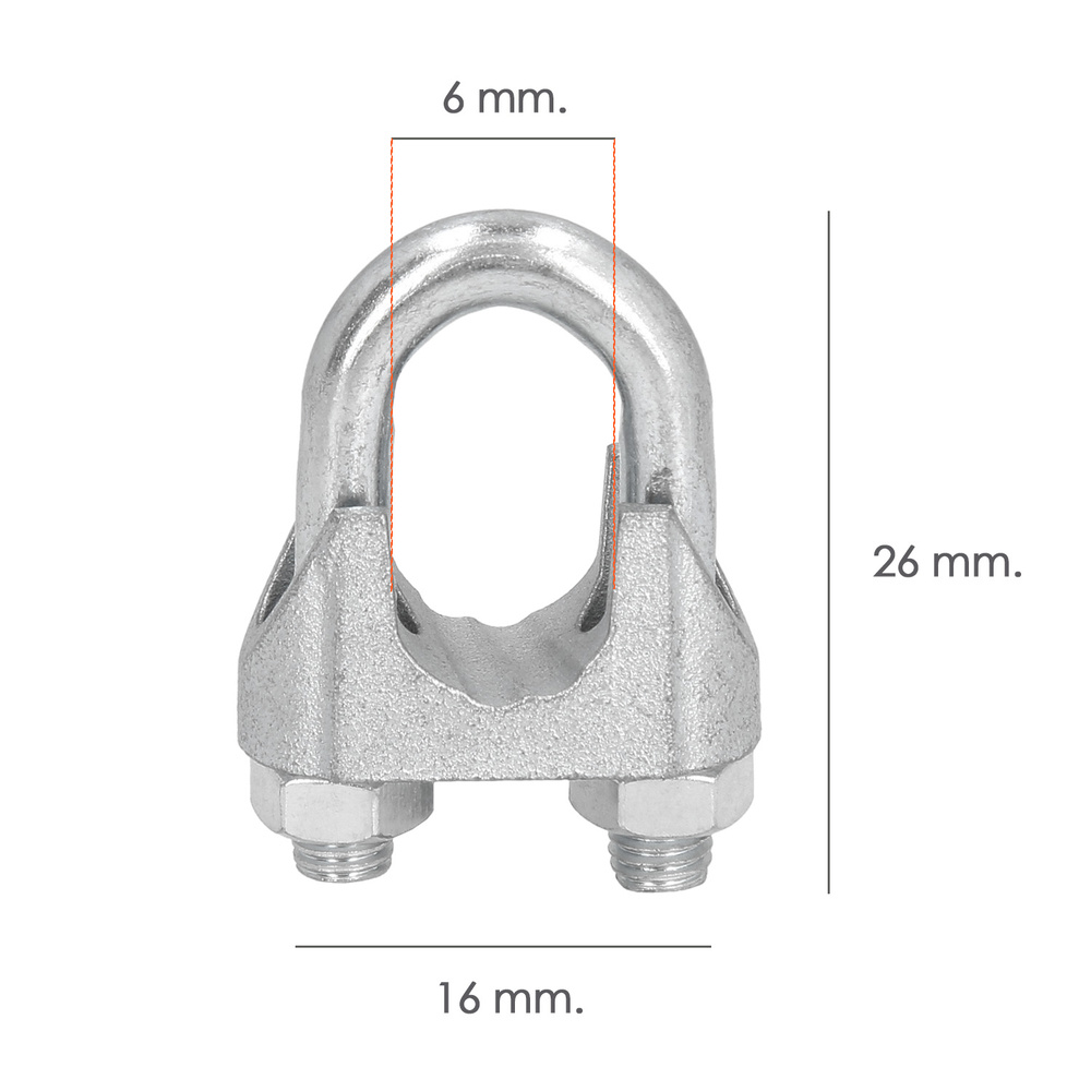 Sujetacables Galvanizado 6 mm. 1/4