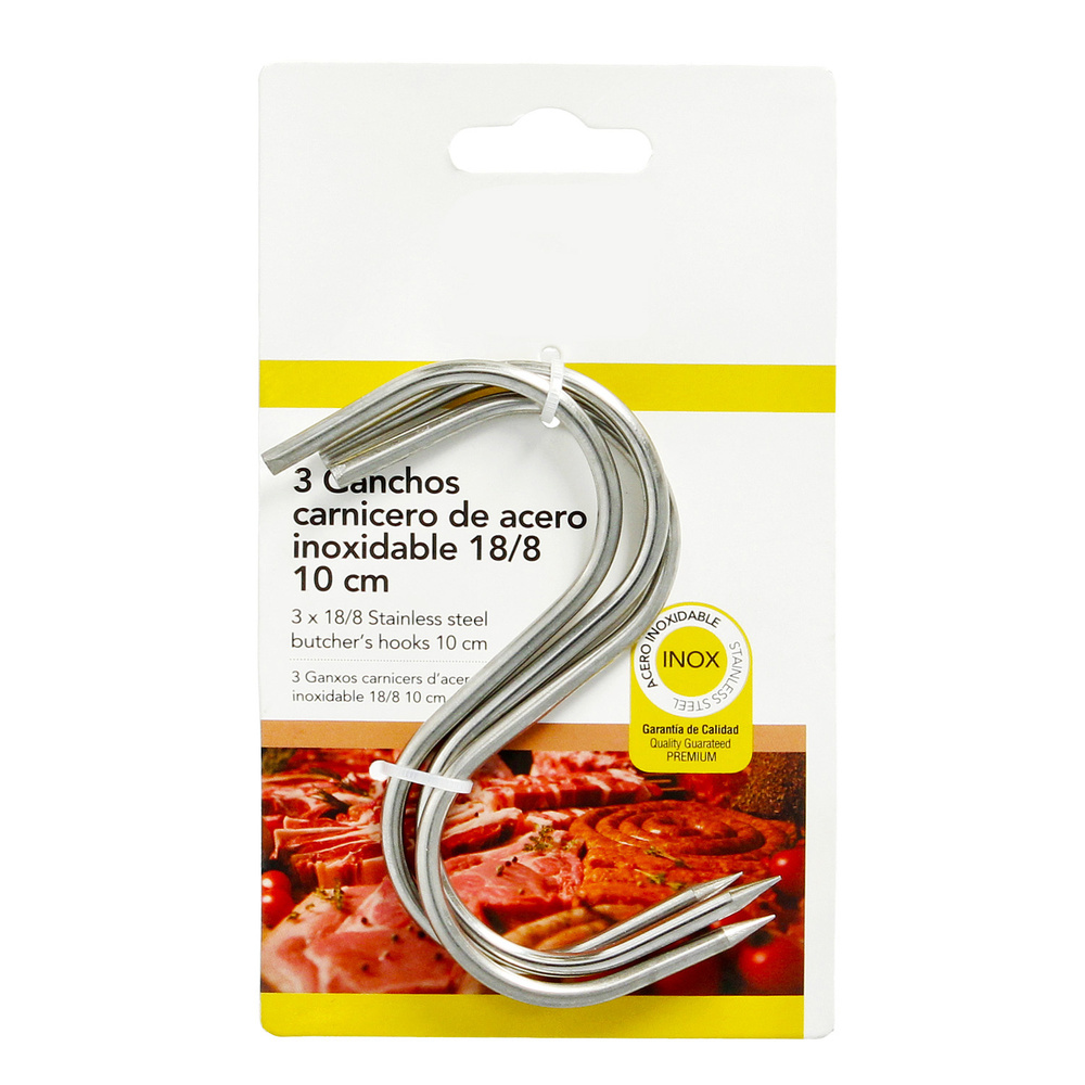 Blister 3 Ganchos Carnicero Inoxidables Nº 10