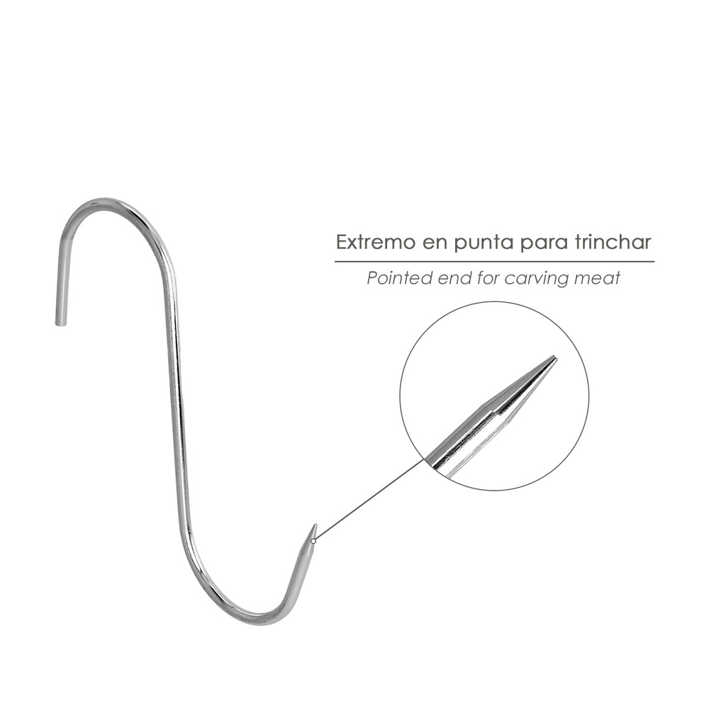 Blister 3 Ganchos Carnicero Inoxidables Nº 16