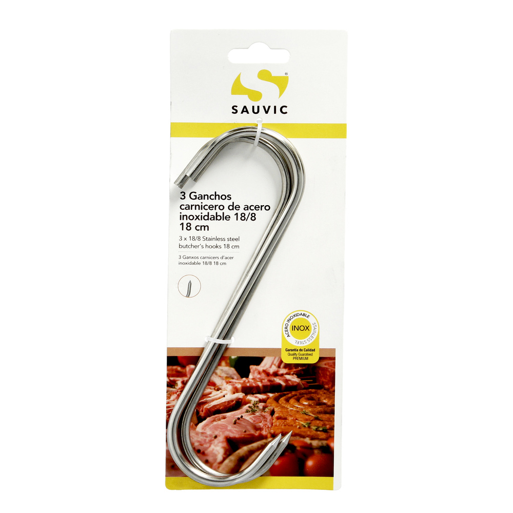 Blister 3 Ganchos Carnicero Inoxidables Nº 18