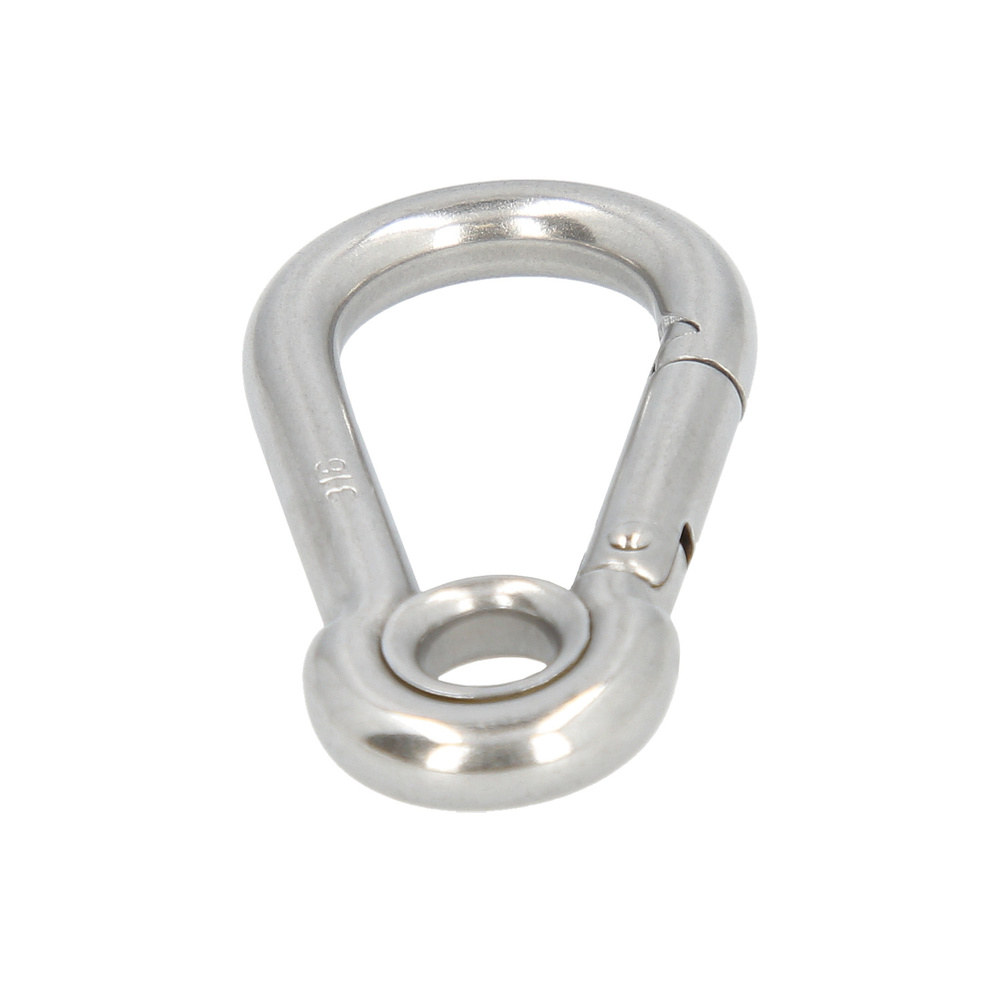 Mosqueton Bombero Inoxidable Con Ojo. 100 mm. Uso domestico