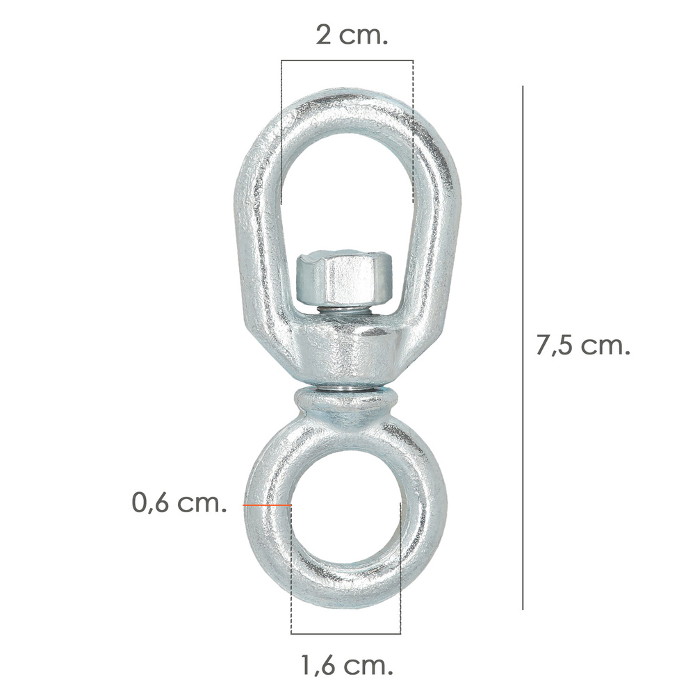 Grillete Giratorio Simple Acero    6mm