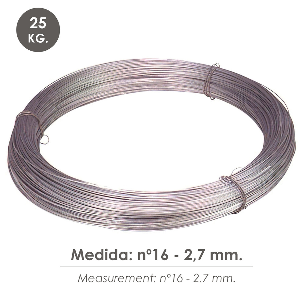 Alambre Galvanizado Rollo 25 Kg. Nº 16 - 2,7 mm.