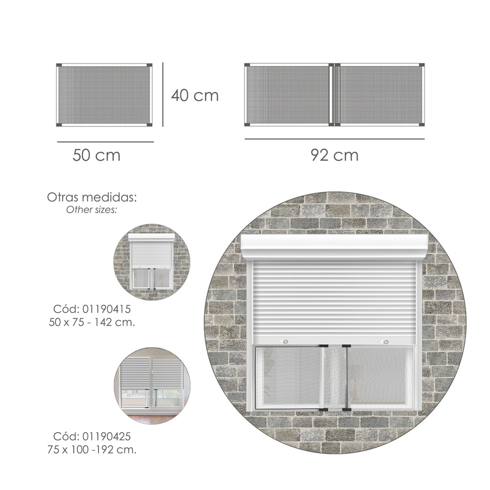 Mosquitera Extensible Marco Aluminio 40 x 50/92 cm.