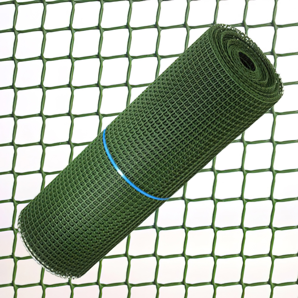 Malla Cuadrada Plastico 2,0 cm. x 1 metro. Verde Rollo 25 metros.
