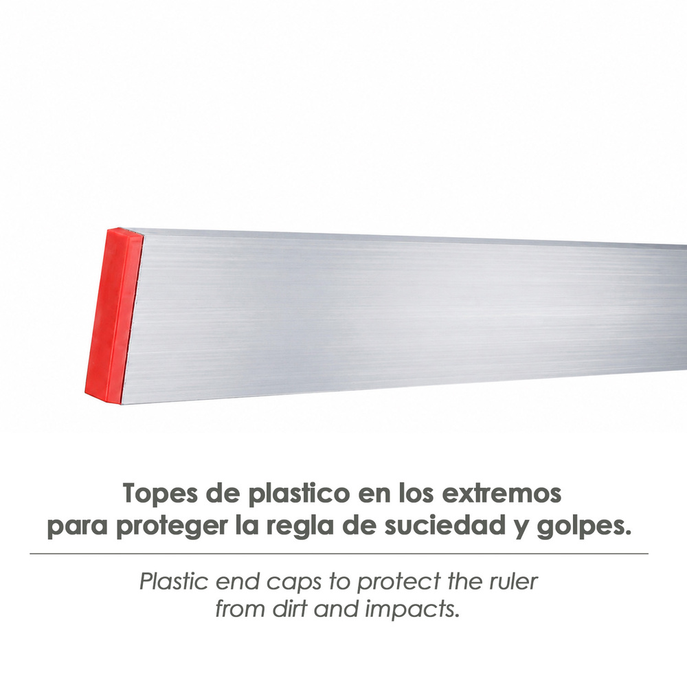 Regla Aluminio Rectangular Para Alisar Mortero 80x20 mm. Longitud 150 cm.