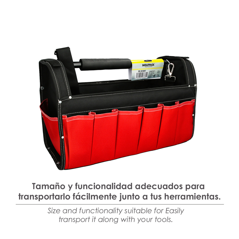 Bolsa Herramientas Nylon Asa Metal 25x47,5x31cm