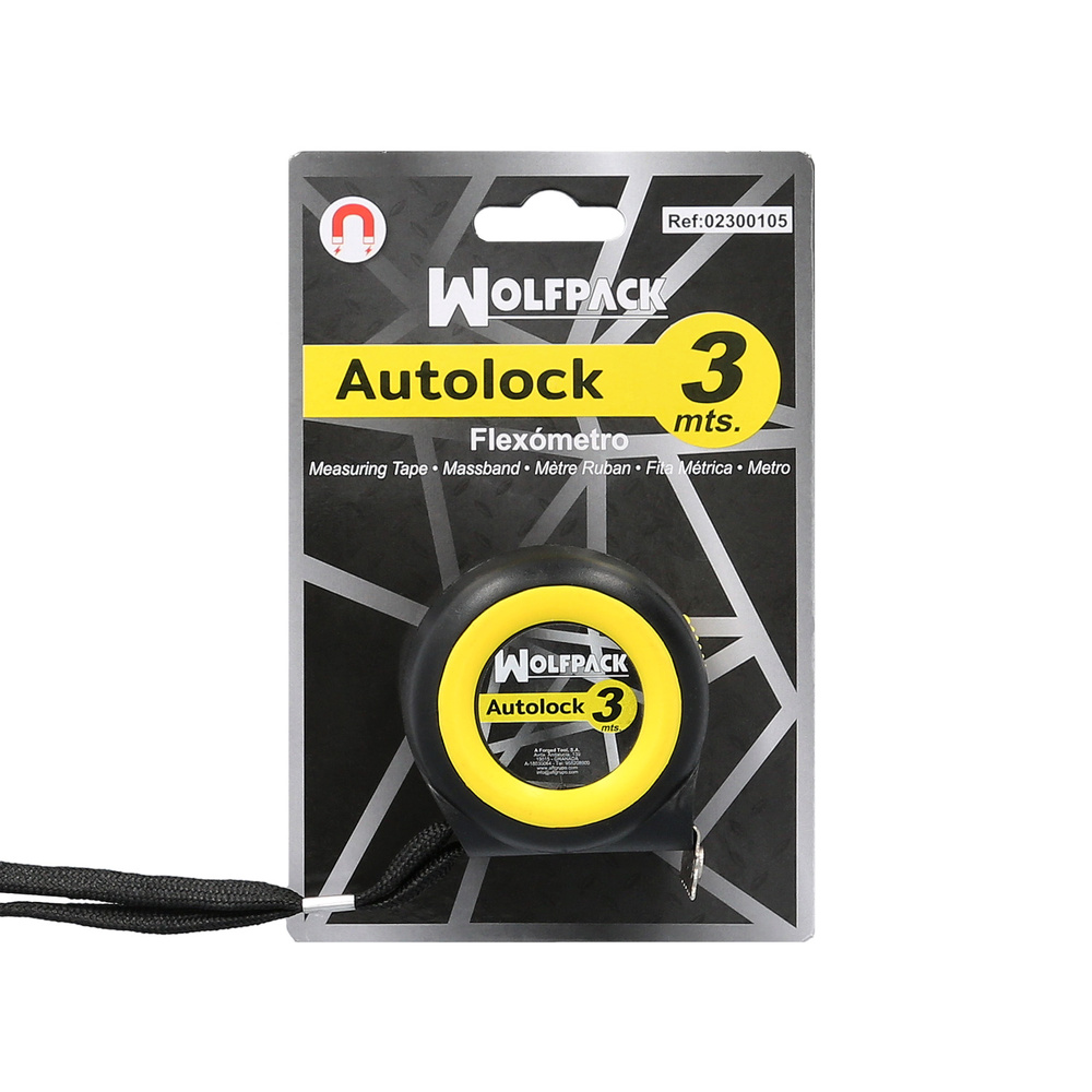 Flexometro Autolock Con Freno Automatico 3 Metros Cinta 16 mm. Magnetico