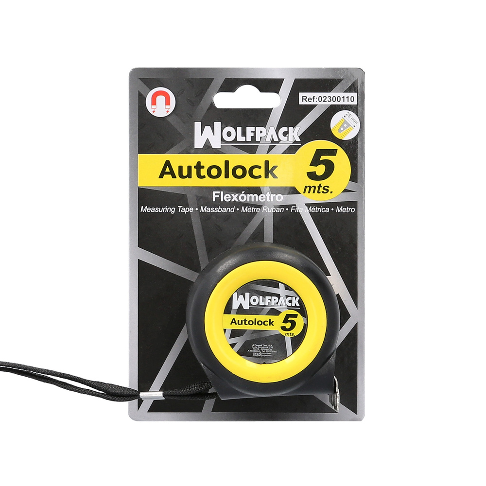 Flexometro Autolock Con Freno Automatico 5 Metros Cinta 25 mm. Magnetico