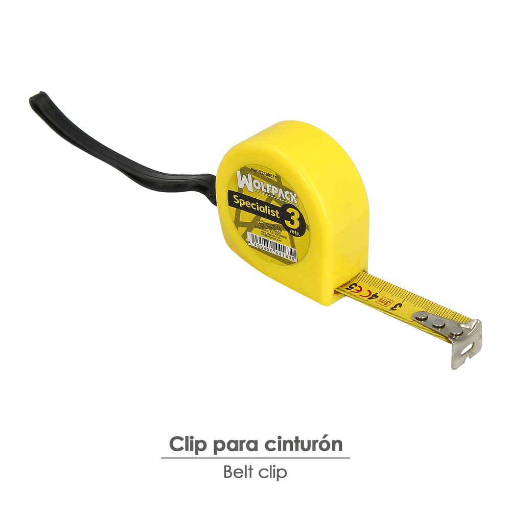 Expositor 12 Flexometros Sin Freno 3 metros / Ancho de cinta 16 mm. 