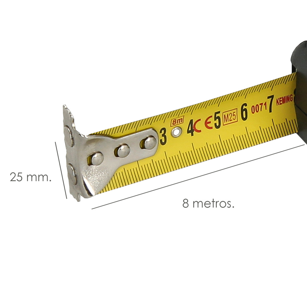 Flexometro Magnetico Grip Topline Con Freno 8 metros / 25 mm.