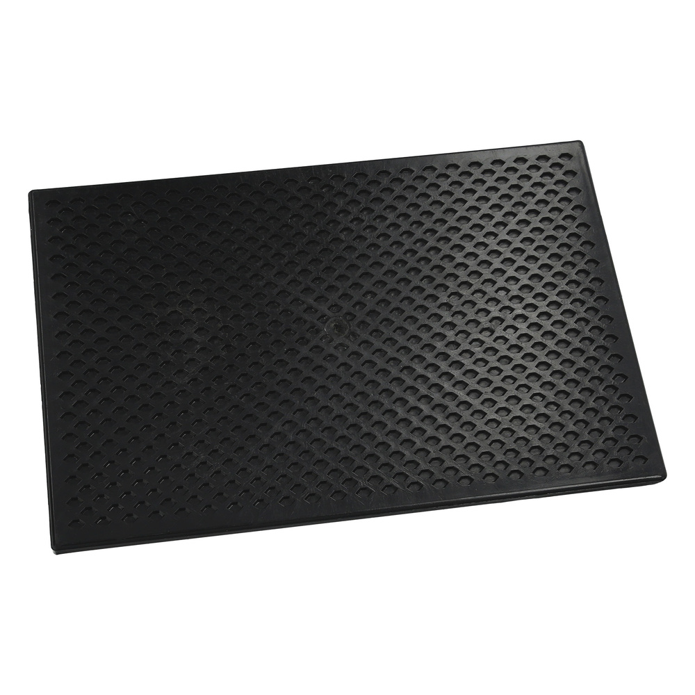 Talocha Plastico 27x18 cm. Mango Madera Negra Con Alveolos