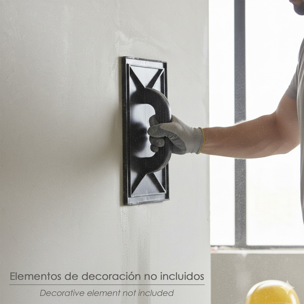 Talocha Plastico 27x18 cm. Mango Redondo Negro Con Alveolos