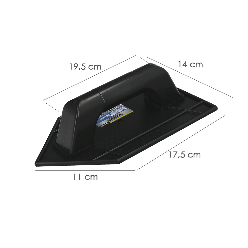 Talocha Plastico Punta Mango Redondo 26x14 cm. Negro Con Alveolos