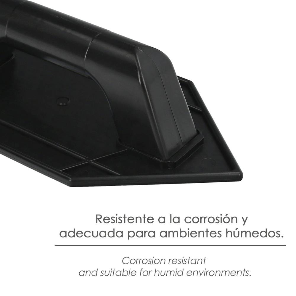 Talocha Plastico Punta Mango Redondo 26x14 cm. Negro Con Alveolos