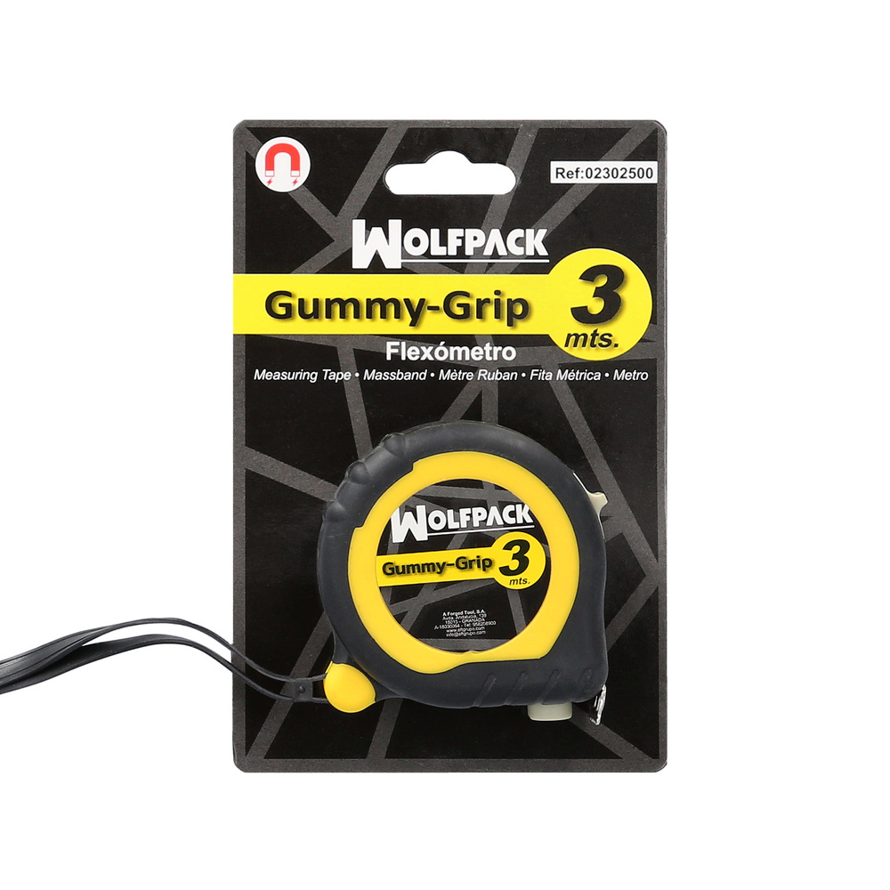 Flexometro Gummy Grip Con Doble Freno 3 Metros / 16 mm. Magnetico
