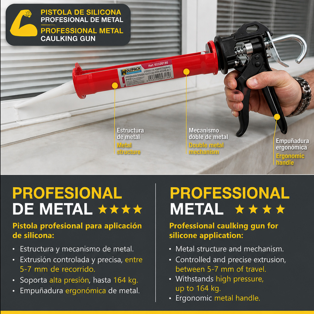 Pistola Silicona Profesional  Roja / Negra Profesional