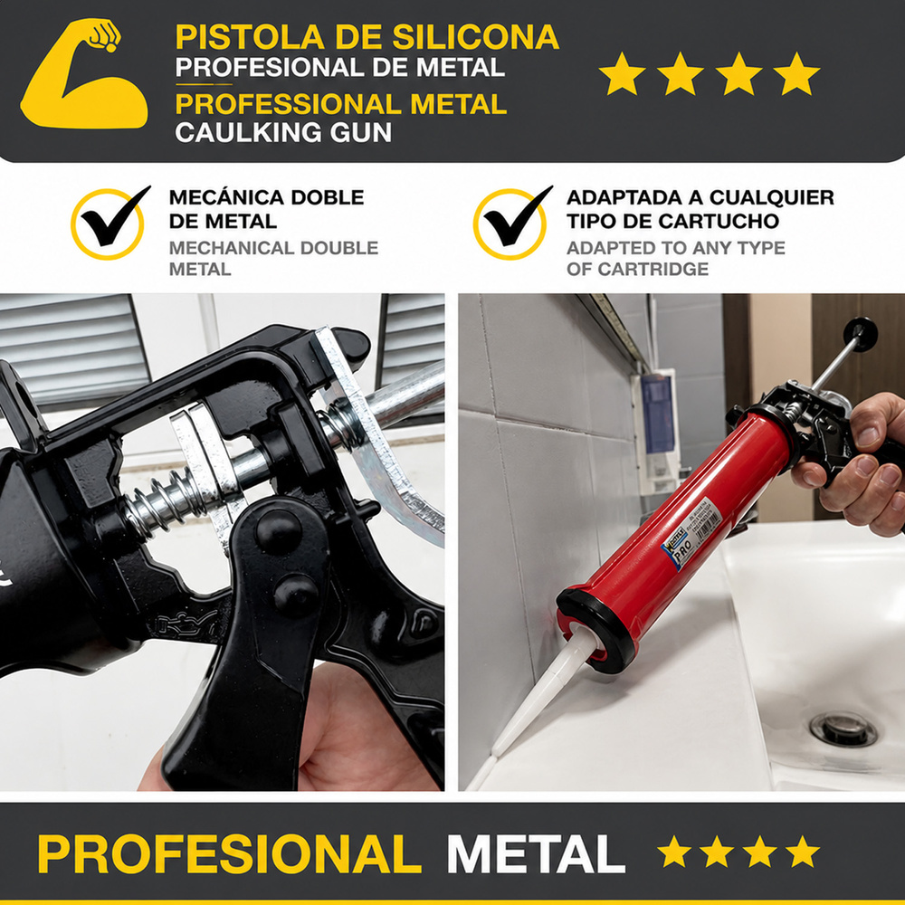 Pistola Silicona Profesional  Roja / Negra Profesional