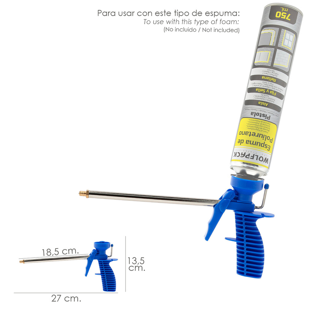 Pistola para espuma de poliuretano PRO-grafito - Tecnitum, especialistas en  selladores y adhesivos