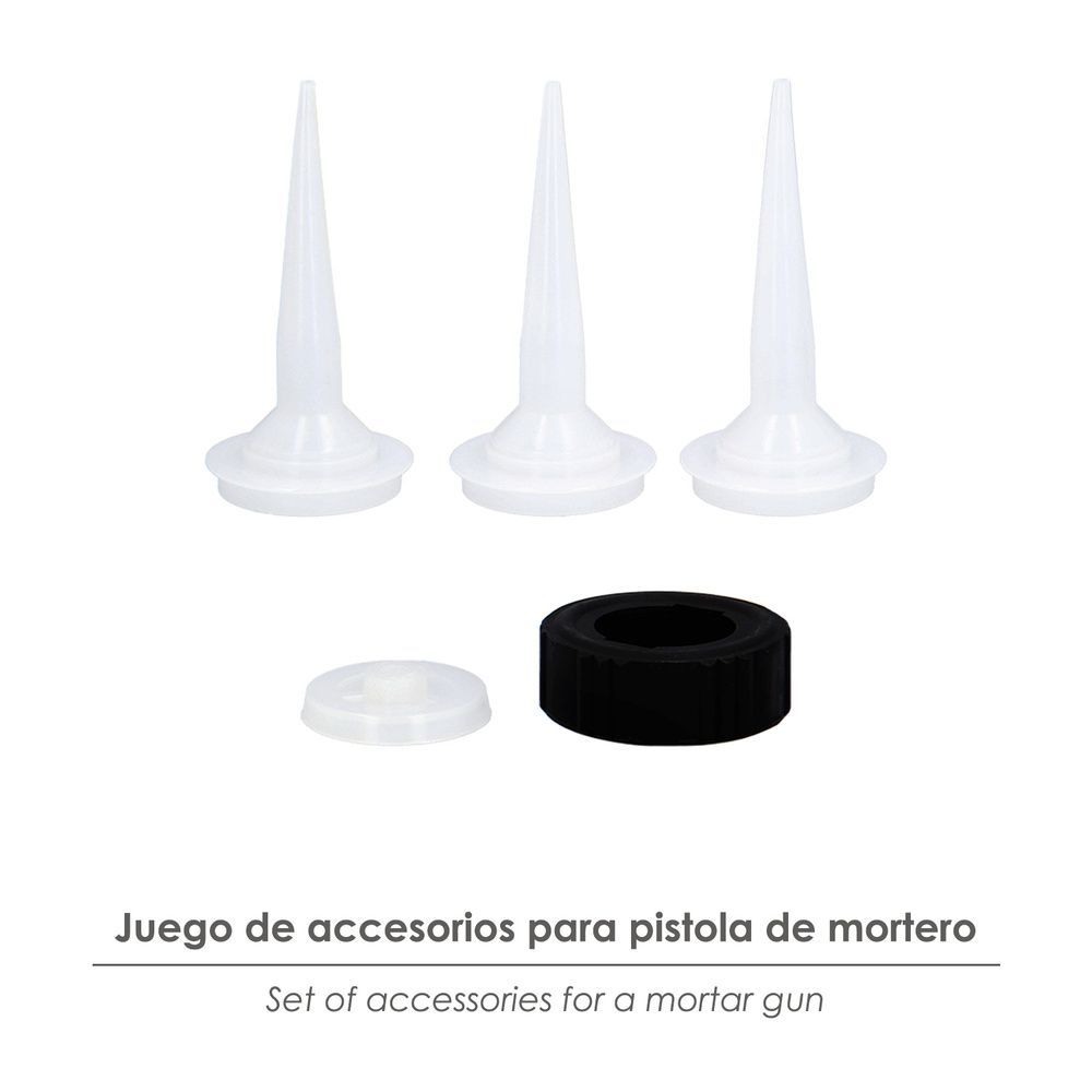 Juego Accesorios Pistola Aluminio / Acero Aplicar Mortero 660 CC. 02210502