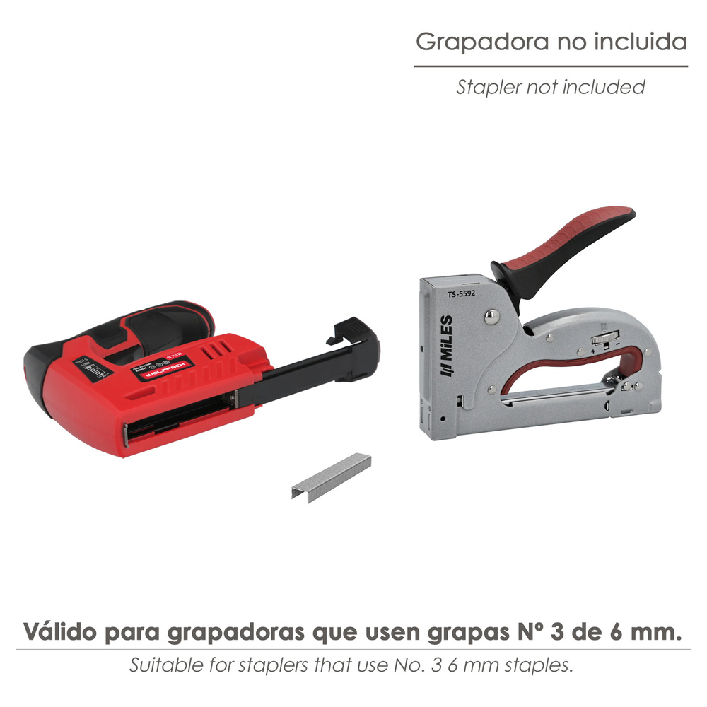 Grapas Nº 3 Altura 6 mm. (1.000 unidades)