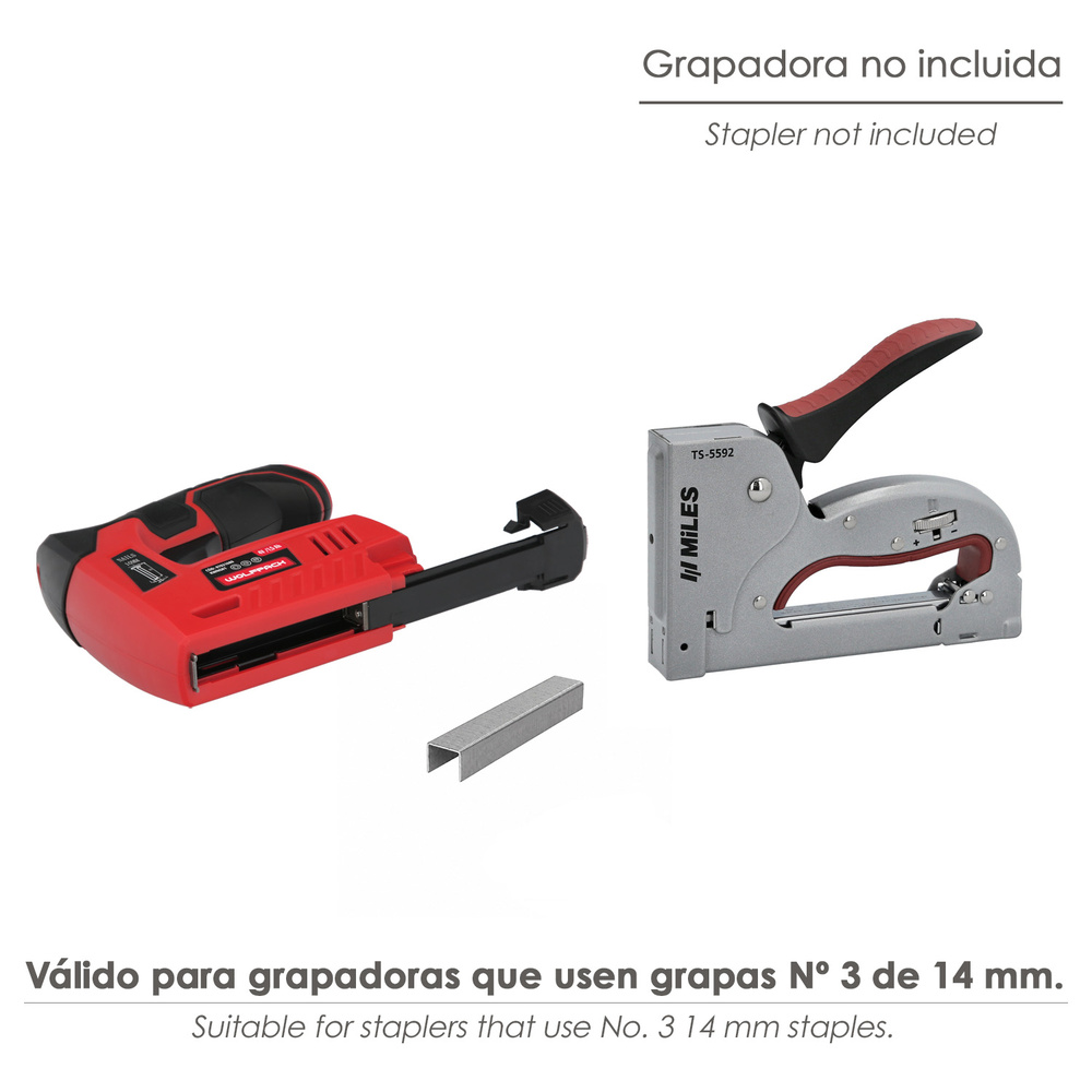 Grapas Nº 3 Altura 14 mm. (1.000 unidades)