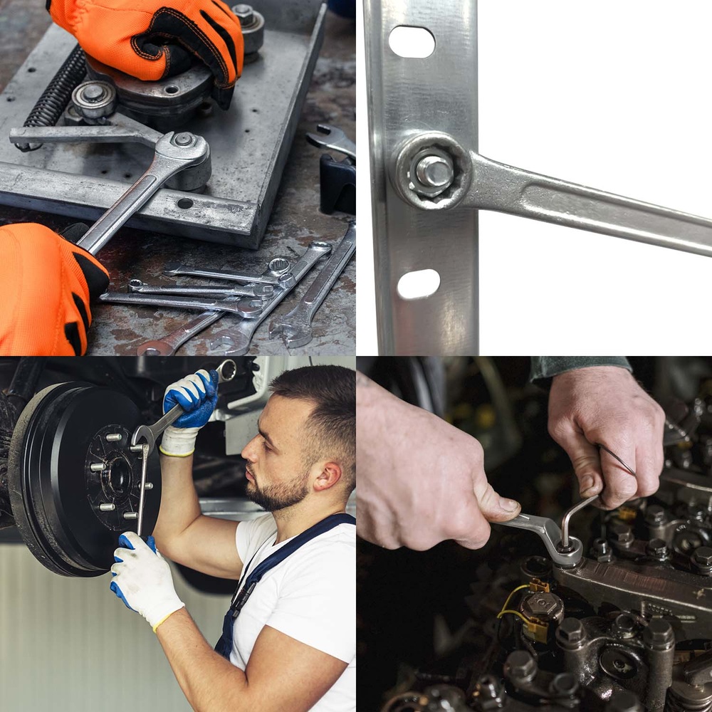 Llave Estrella Acodada Plus Acero Cromo Vanadio  8x9 DIN 838