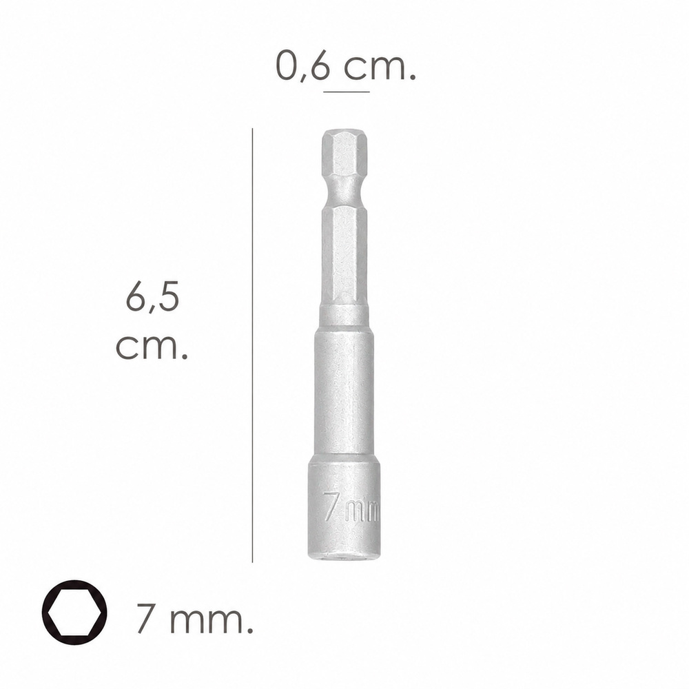 Llave Vaso Magnetica  7 mm. (2 Piezas)
