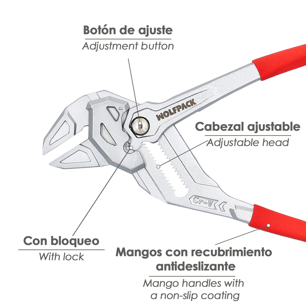 Tenazas Apertura Multiple Din 8976 250 mm.