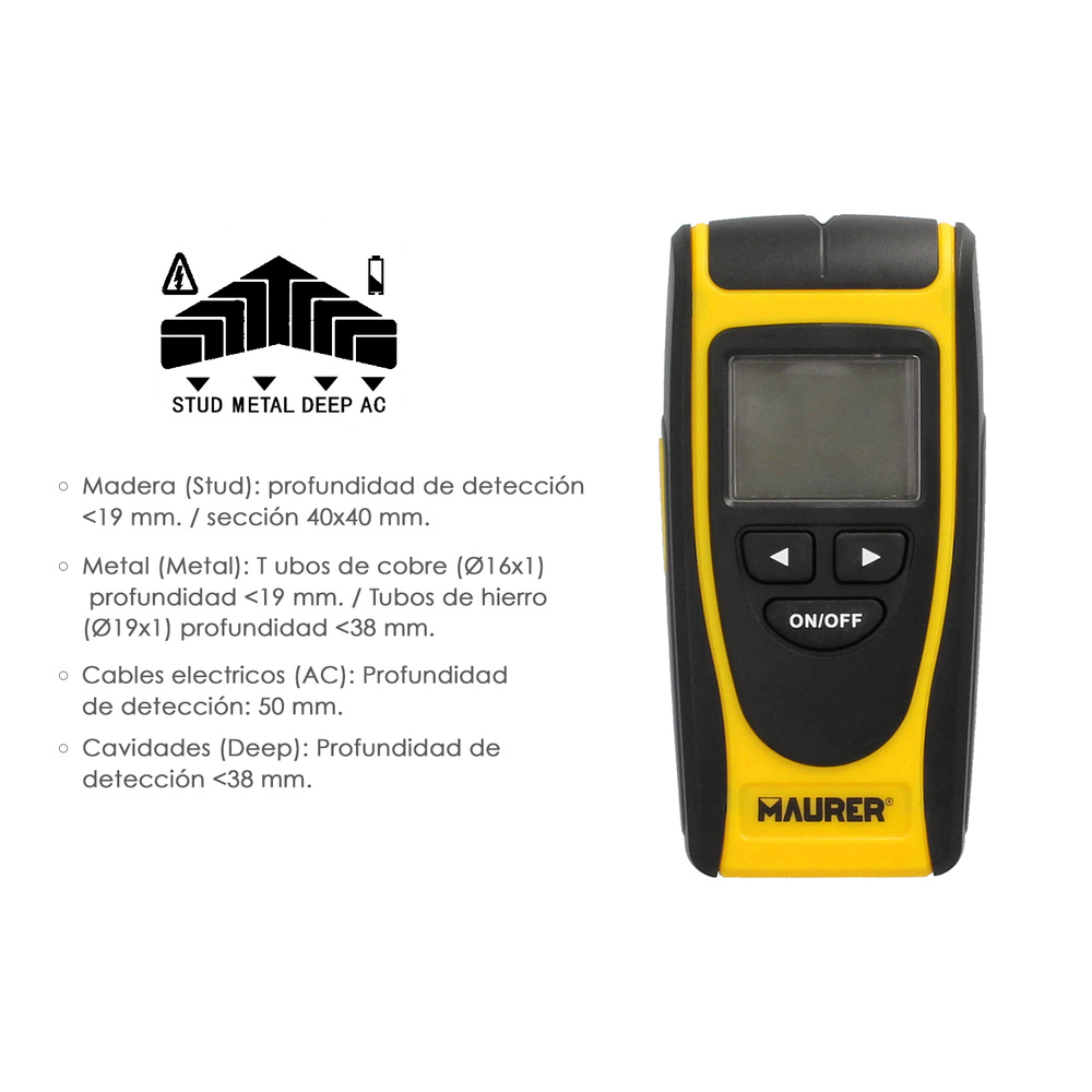 ▷🥇 distribuidor detector de pared multifuncional digital de metales,  madera, cables, tuberias pantalla lcd