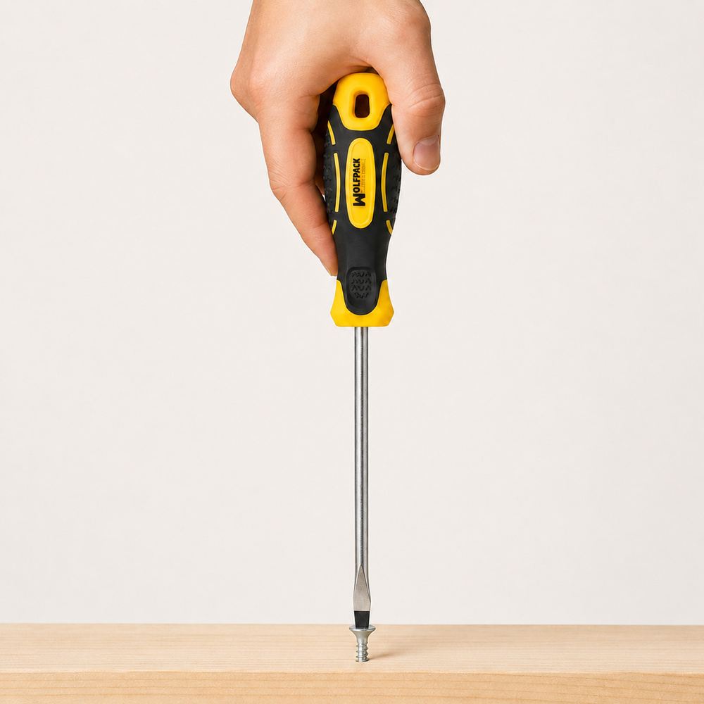 Destornillador Bimaterial Boca Estampada 4x100 mm.