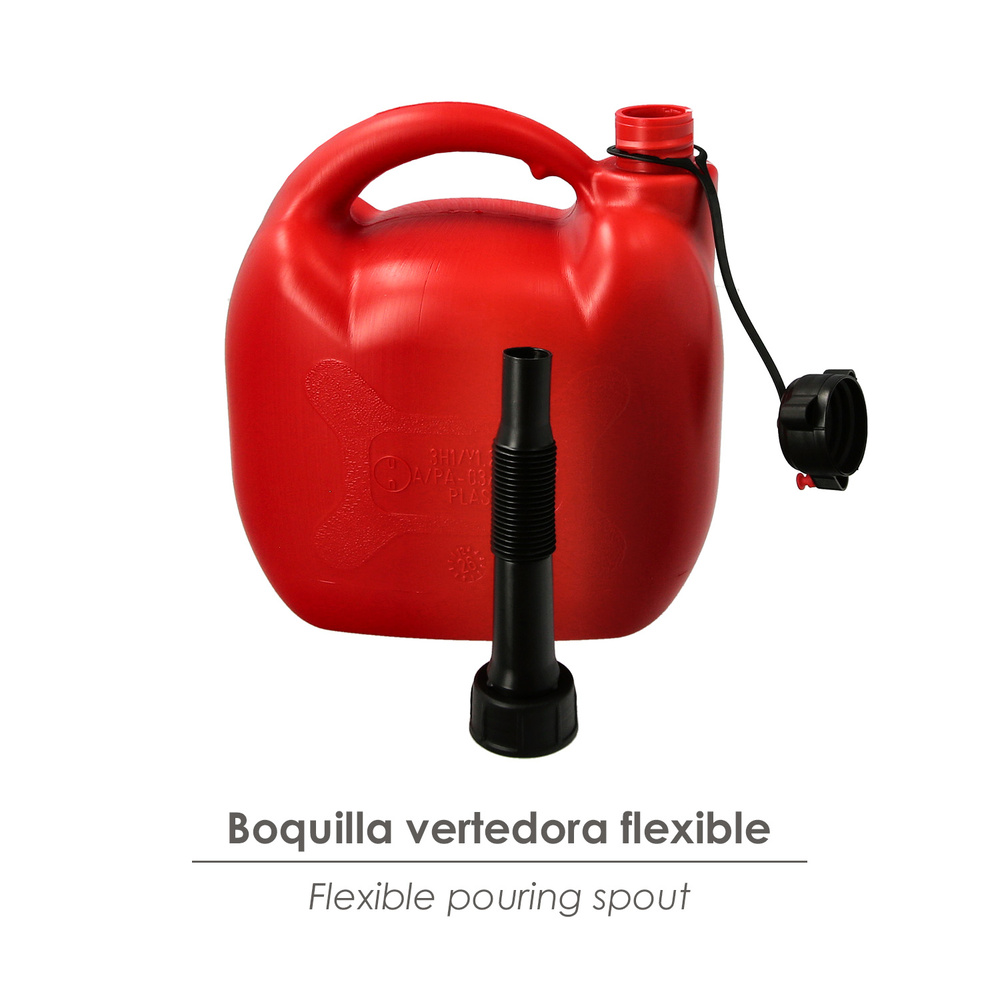 Bidón Homologado Para Gasolina De 5 Litros Fabricado En Polietileno De Alta Densidad.
