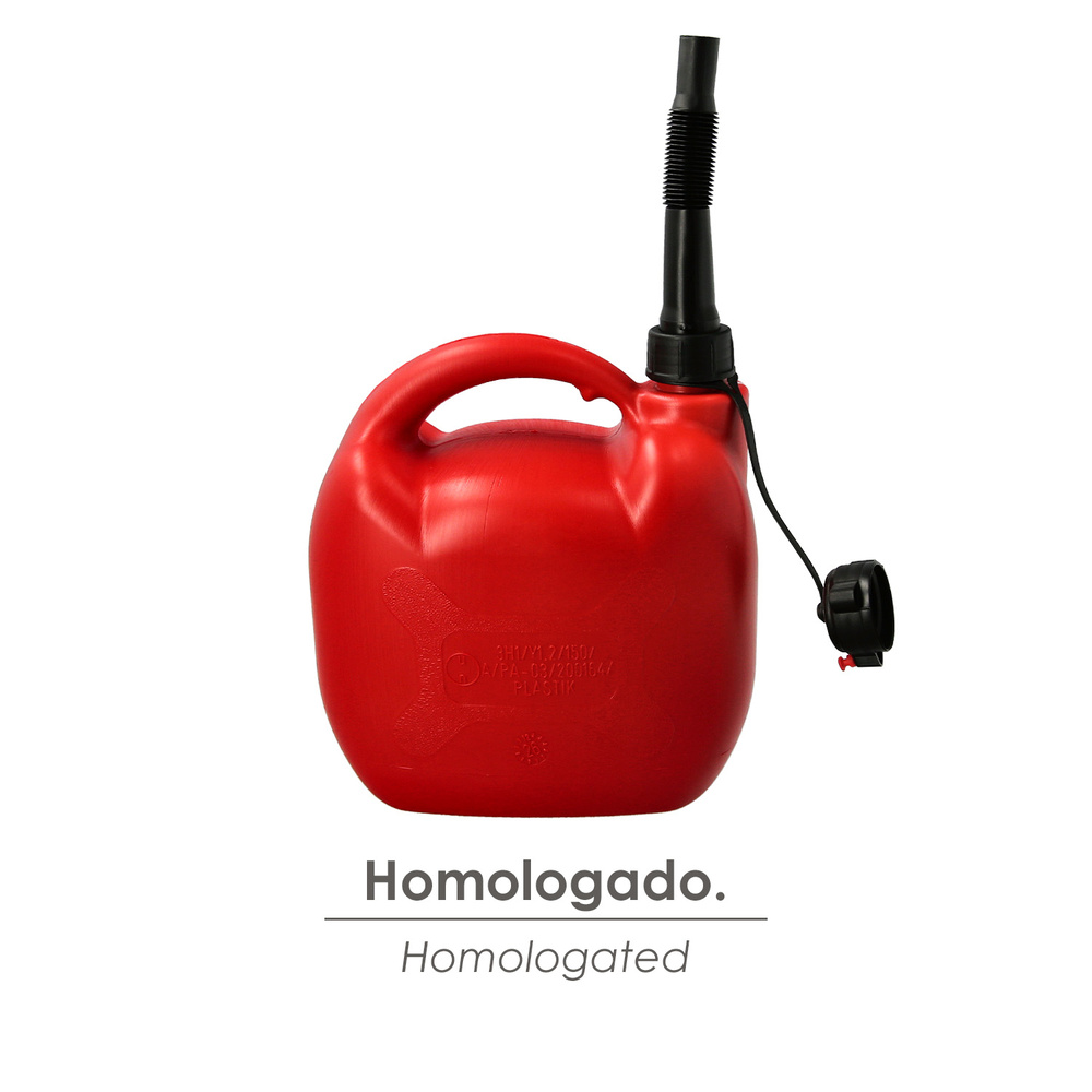 Bidón Homologado Para Gasolina De 5 Litros Fabricado En Polietileno De Alta Densidad.