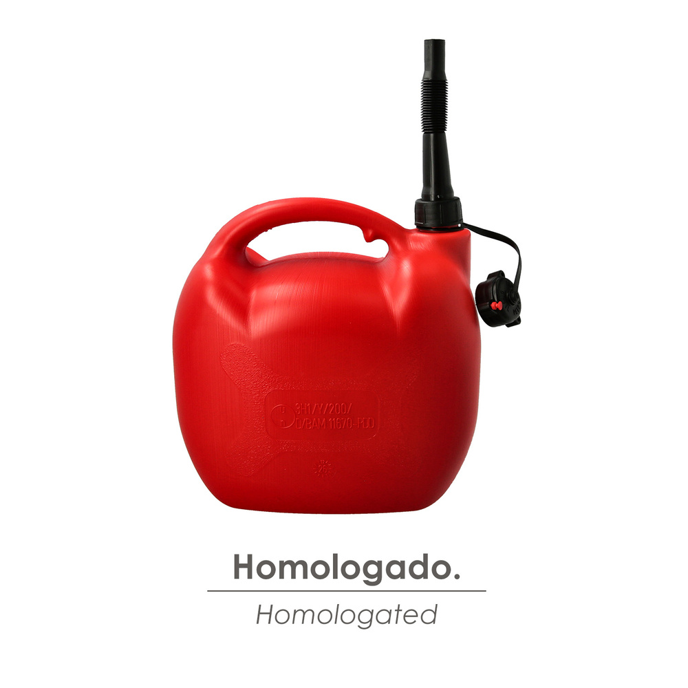 Bidón Homologado Para Gasolina De 10 Litros Fabricado En Polietileno De Alta Densidad.