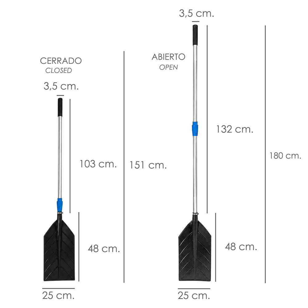 Pala Batidora Agricola Mango Aluminio Telescopico 180 cm. Uso Domestico
