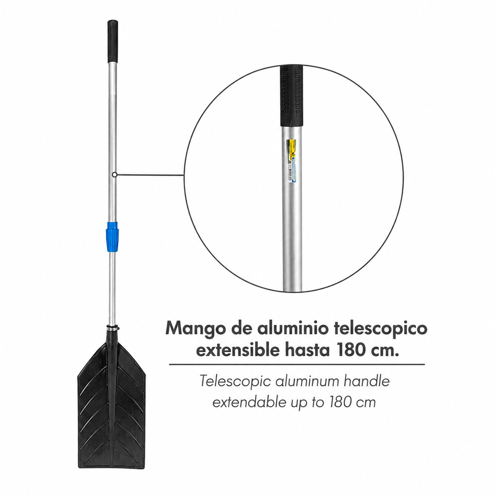 Pala Batidora Agricola Mango Aluminio Telescopico 180 cm. Uso Domestico
