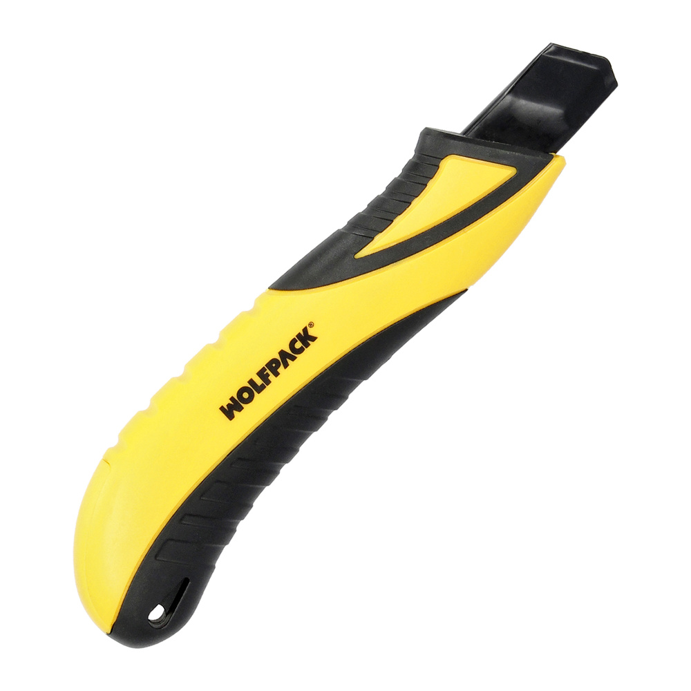 Cutter 18 Mm. Con 2 Hojas Acero Sk5 Boton Autoretractil Hoja Pavonada Negra