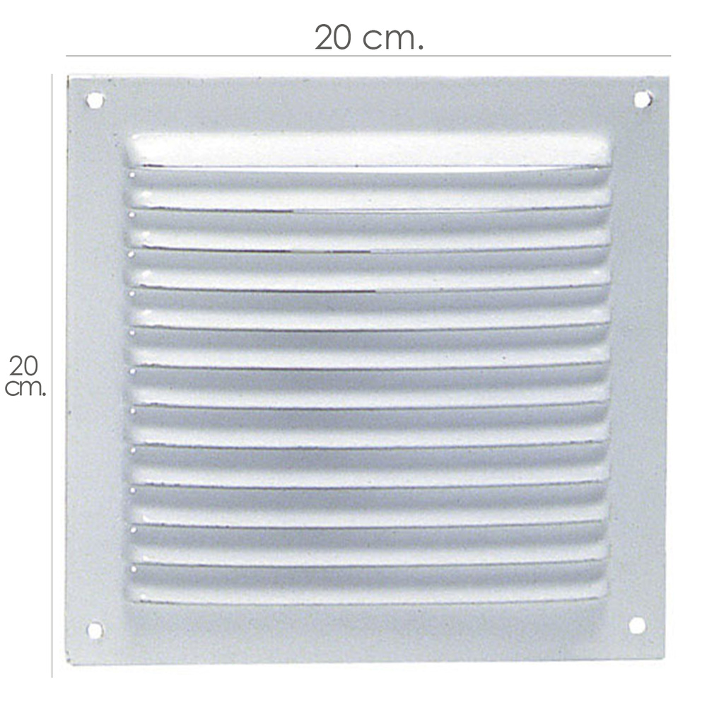 ▷🥇 distribuidor rejilla ventilación atornillar 20x20 cm blanca lacada