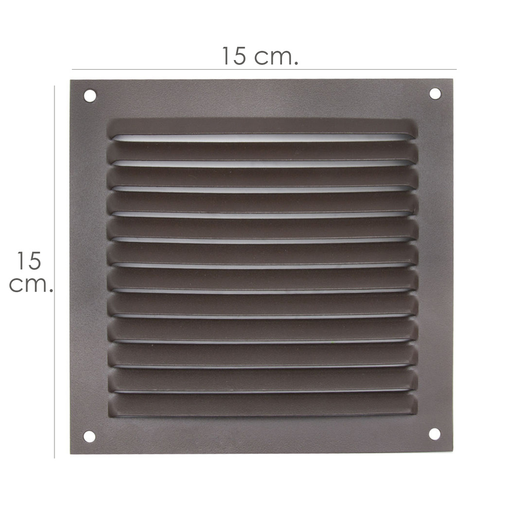 ▷🥇 distribuidor rejilla ventilación atornillar 15x15 cm aluminio color  marrón