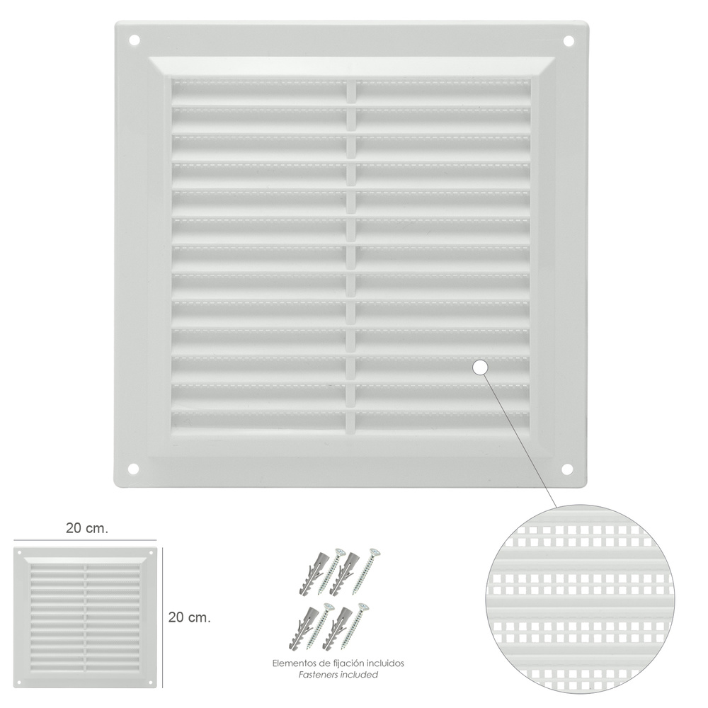 Rejilla 20 x 20 con cierre