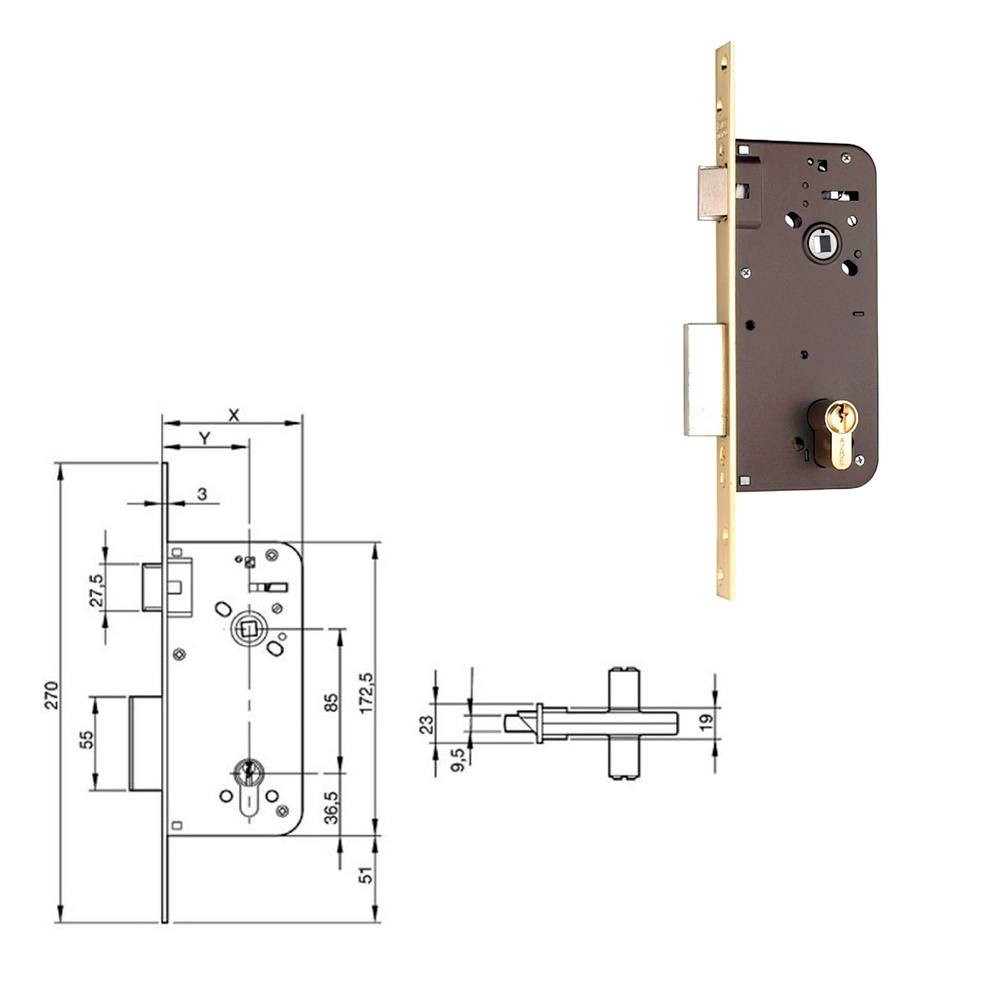 Cerradura Yale  800-hl/80x50            