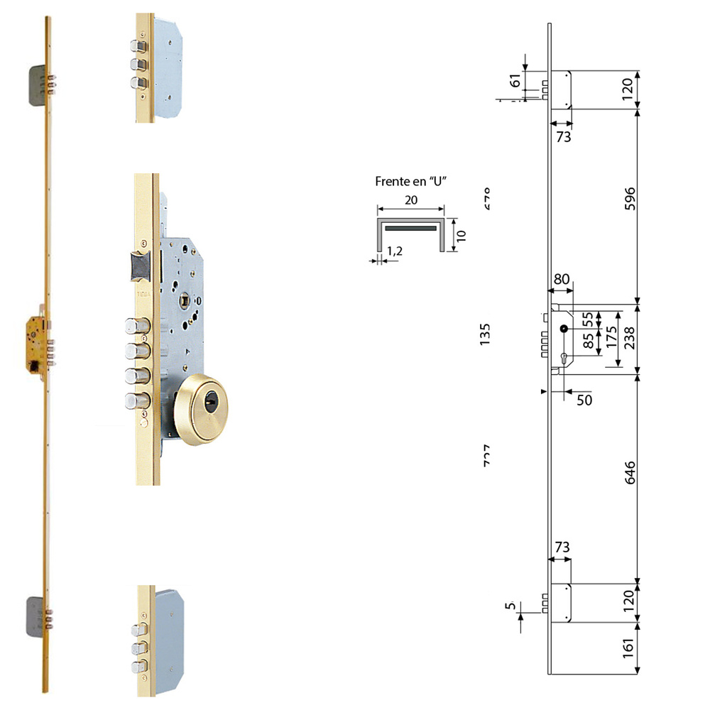 ▷🥇 distribuidor cerradura tesa seguridad tlb3 566 le cerradero largo 40 he