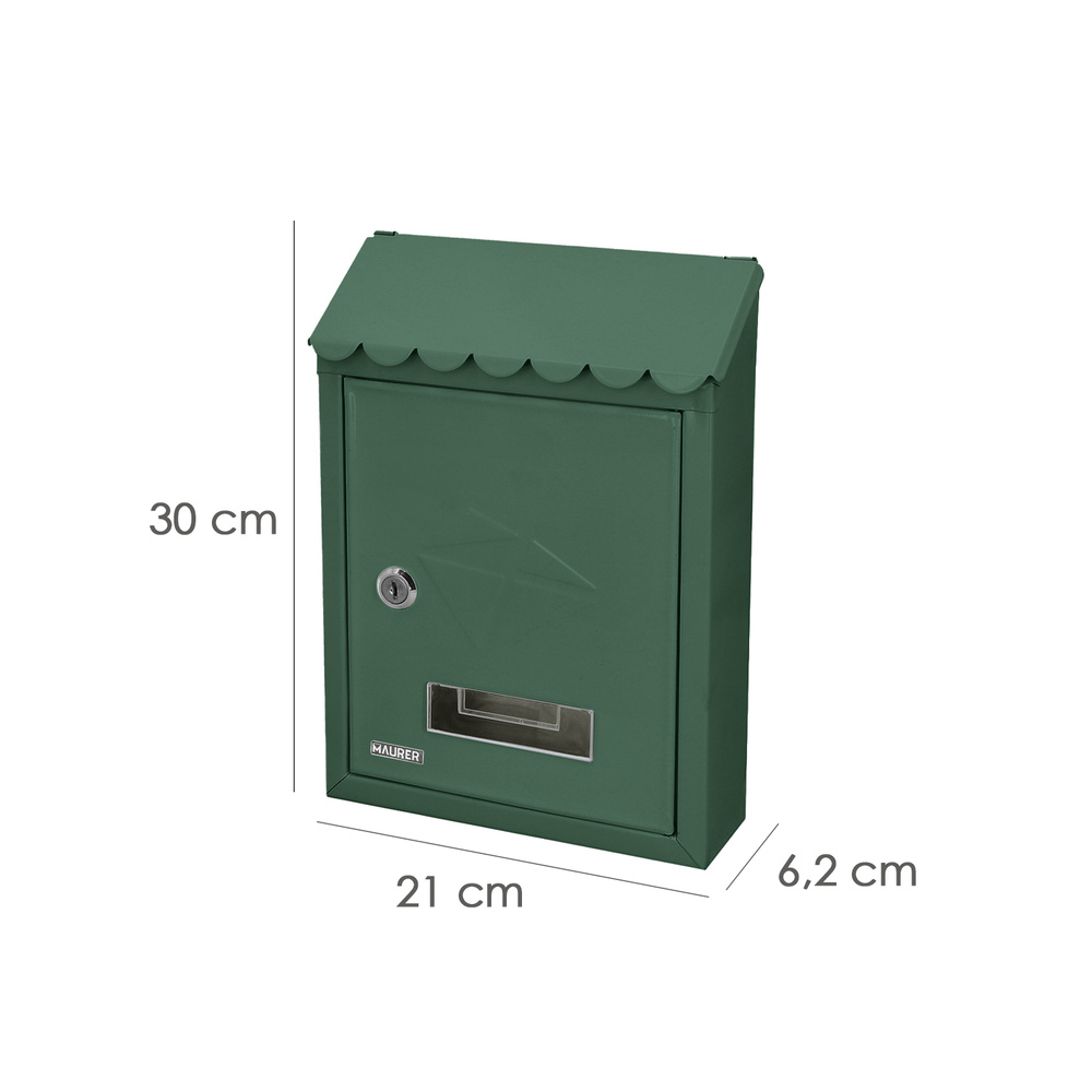 Buzon Maurer Exterior 21x30x6,8 cm. Verde