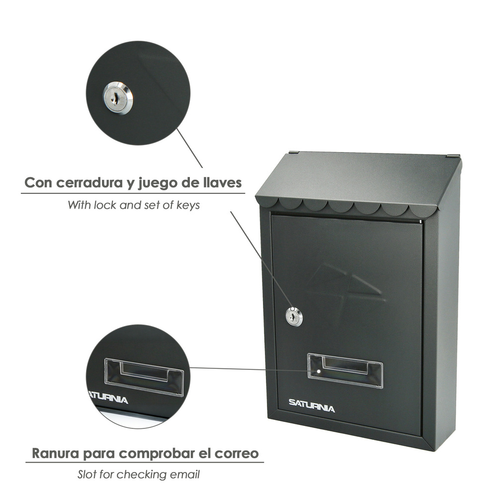 Buzon Exterior Residence 205 x 300 x 70 mm. Gris
