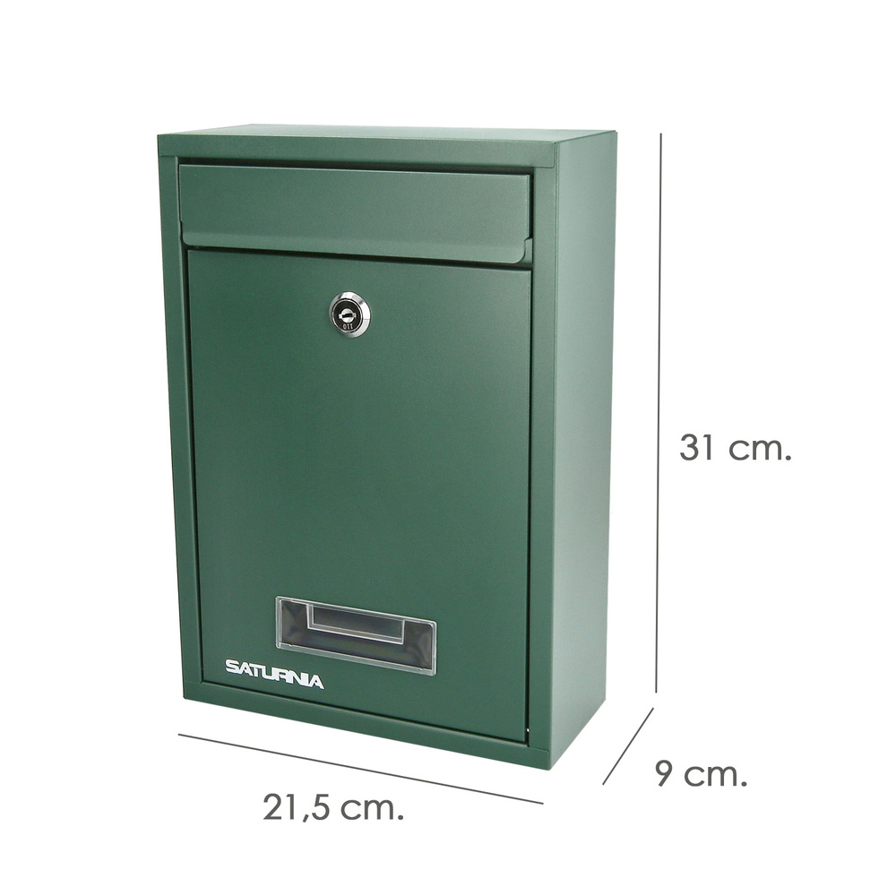 Buzon Square Verde 26 x 9 x 31 (Alt.) cm.