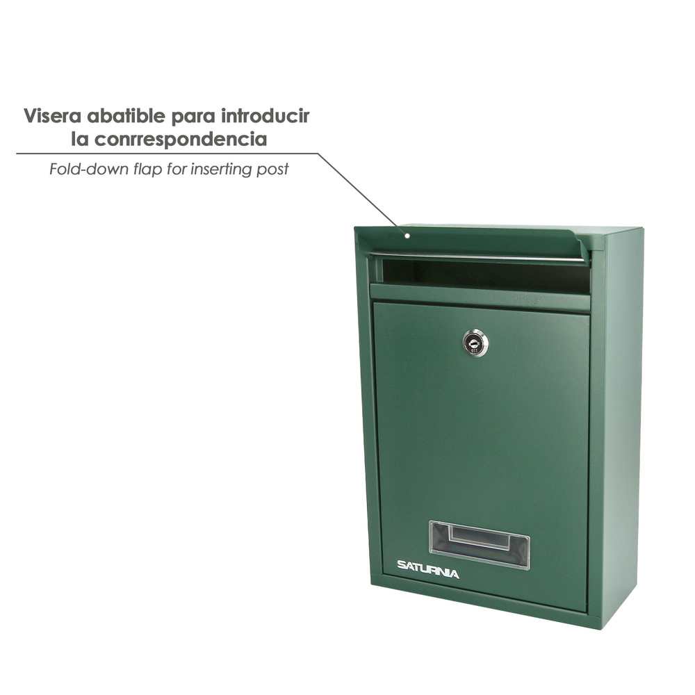 Buzon Square Verde 26 x 9 x 31 (Alt.) cm.