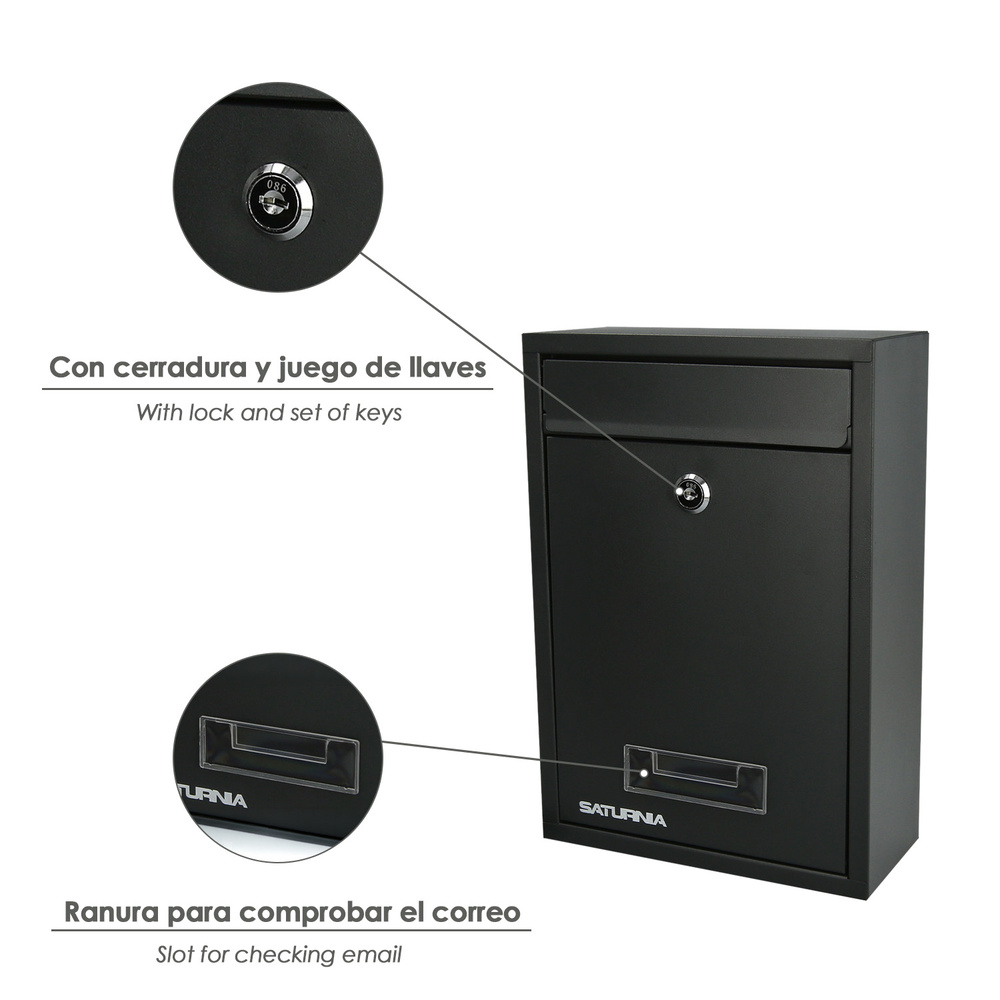 Buzon Square Gris Antracita 26 x 9 x 31 (Alt.) cm.