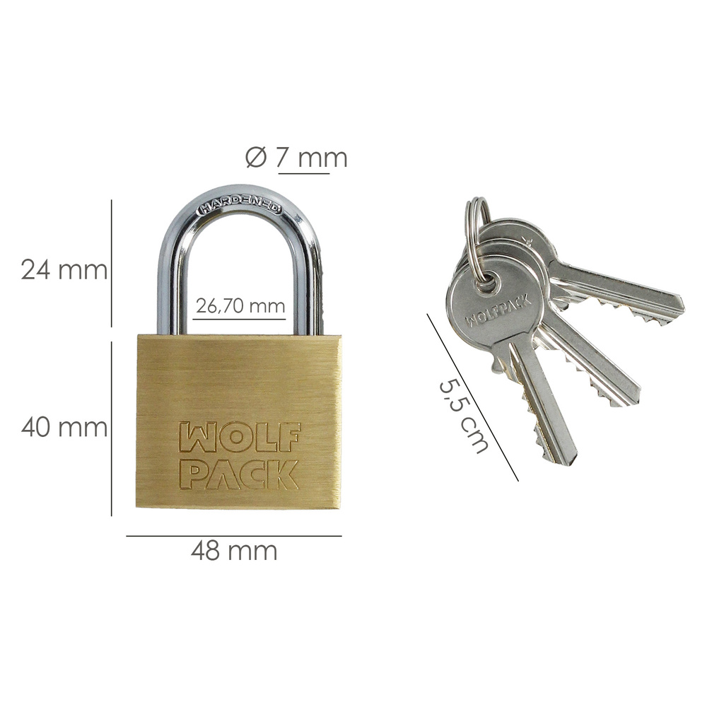 Candado Laton Arco Normal Llaves Iguales 50 mm. Nº2 Heavy Duty